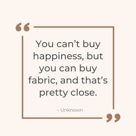 "You can't buy happiness, but you can buy fabric, and that's pretty close.' ❤️ - Unknown #quote #quoteoftheday #instaquote #quotestagram #qotd #quotestoliveby #inspirationalquotes #motivationalquotes #lifequotes #quotesdaily #quotesofinstagram #dailyquotes ⁠ #sewinglove #sewingfun #sewingtherapy Designer Quotes, Sewing Humor, Sewing Quotes, Craft Room Design, Career Fashion, Buy Fabric, Cricut Creations, Design Quotes, Needle And Thread