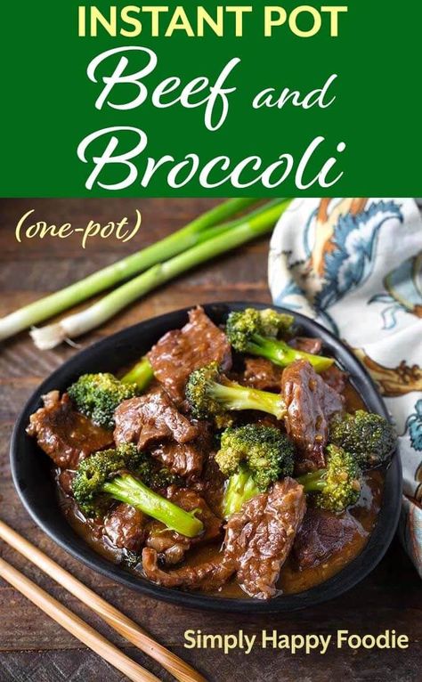 Instant Pot Beef and Broccoli is a one-pot Chinese style meal that is as good as take out! This pressure cooker beef and broccoli recipe has lots of flavor, with tender strips of beef, rice, and broccoli. All made in your pressure cooker! Instant Pot recipes by SimplyHappyFoodie.com #instantpotbroccolibeef #pressurecookerbroccolibeef Instant Pot Beef And Broccoli, Broccoli Bowl, Pressure Cooker Beef, Beef And Broccoli Recipe, Easy Beef And Broccoli, Mapo Tofu, Beef And Broccoli, Potted Beef, Broccoli Recipe