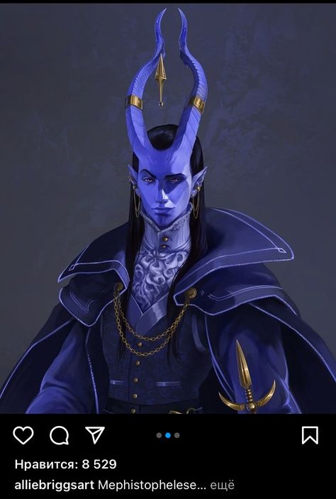 Horns Ideas, Blue Tiefling, Tiefling Bard, Monster Manual, Dnd Funny, Ange Demon, Alien Concept Art, Fantasy Races, The Arch