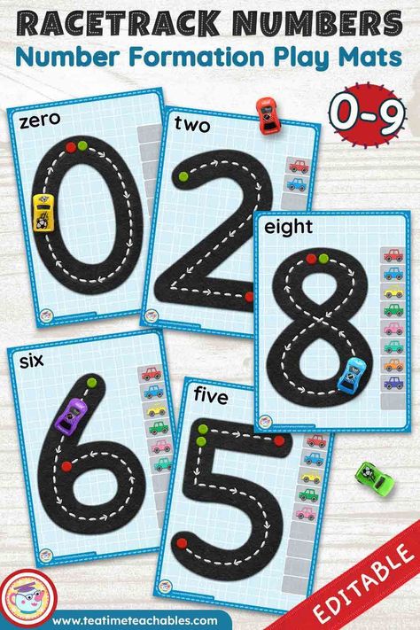 Transform numeracy lessons into playtime and engage little ones in learning how to write their numbers with these fun, versatile racetrack number formation mats! There are so many ways you can use them in your preschool early numeracy lessons: as posters, tracing mats, counting cards, clip cards or simply as reinforcement worksheets.The pack includes the numbers 0 to 9, with versions in both color and black line. Available in store - click on the pin to read more! Red Traffic Light, Early Numeracy, Fun Activities For Preschoolers, Number Formation, Fun Educational Games, Fuzzy Felt, Counting Cards, Play Mats, Counting Activities