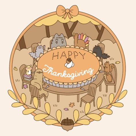 Happy thanksgiving Pusheen The Cat, Pusheen, Happy Thanksgiving, Thanksgiving, Gif