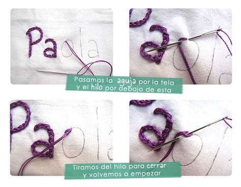 ¡Aprende a bordar un nombre a mano y personaliza todos tus proyectos con este paso a paso cargado de imágenes! DIY Diy Step By Step, Sewing Stitches, Manualidades Diy, Embroidery Tutorials, Hoop Art, Sewing Hacks, No Se, Cross Stitch Embroidery, Embroidery Stitches