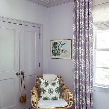 Purple And Grey Bedding, Purple Wall Paint, Light Purple Walls, Purple Wallpaper Bedroom, Lilac Room, Lilac Bedroom, Purple Girls Bedroom, Lavender Bedroom, Lavender Walls