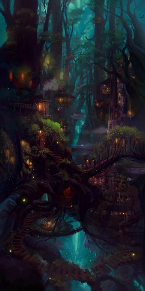 Istoria Artei, 다크 판타지, Fantasy Forest, Fantasy Worlds, Fantasy City, Fantasy Setting, Wallpaper Tumblr, Fantasy Places, Art Landscapes