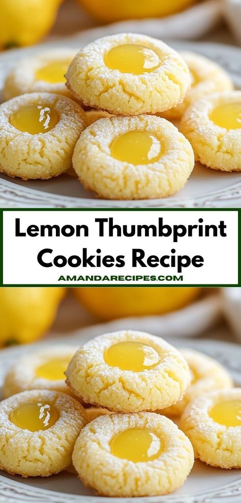 Need a quick dessert? Discover how easy it is to whip up Lemon Thumbprint Cookies. Their delightful flavor and charming appearance make them a hit at any occasion, ensuring smiles all around. Lemon Curd Cookies Recipe, Best Thumbprint Cookies, Lemon Thumbprint Cookies, Lemon Curd Cookies, Thumbprint Cookies Easy, Curd Cookies, Butter Cake Cookies, Cookies Lemon, Curd Filling