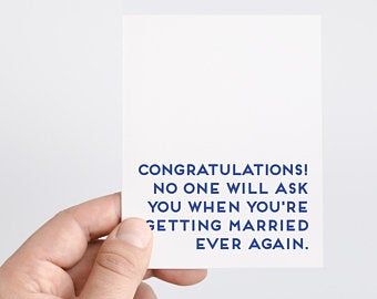 Getting Married Quotes, Getting Married Funny, Congrats Quotes, Wedding Wishes Quotes, Wedding Quotes Funny, Funny Wishes, Funny Engagement, Wedding Card Ideas, Funny Wedding Gifts