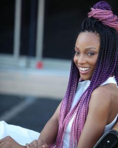 Purple Braids Styles: 35 Gorgeous Purple Braids Hairstyles - Part 6 Rainbow Box Braids, Pink Box Braids, Ombre Braids, Purple Braids, Ombre Braid, Medium Box Braids, Blonde Box Braids, Short Box Braids, American Hairstyles