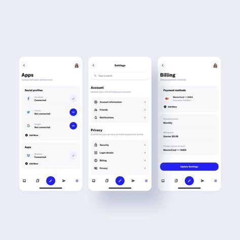 Account Settings Profile App, Desain Ux, Ux Design Mobile, Account Profile, Profile Settings, App Design Layout, Best Ui Design, Ui Ux App, Mobile Application Design