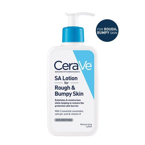 Cerave Sa Lotion, Rough And Bumpy Skin, Sensitive Skin Care Routine, Salicylic Acid Cleanser, Rough Bumpy Skin, Extremely Dry Skin, Bumpy Skin, Smooth Skin Texture, Body Lotion Cream