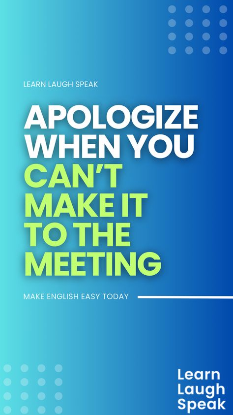 It’s not always easy to know what to say when you have to tell someone that you can’t make it to the meeting. Whether it’s due to a sudden change of plans or a prior commitment that you simply can’t miss, there are polite ways to apologize and communicate that you won’t be able to attend. We Are Not Accepting Verbal Apologies, How To Politely Tell Someone Off, How To Properly Apologize, How To End A Conversation Politely, When Someone Can’t Apologize, English Tips, Saying Sorry, How To Apologize, First Language