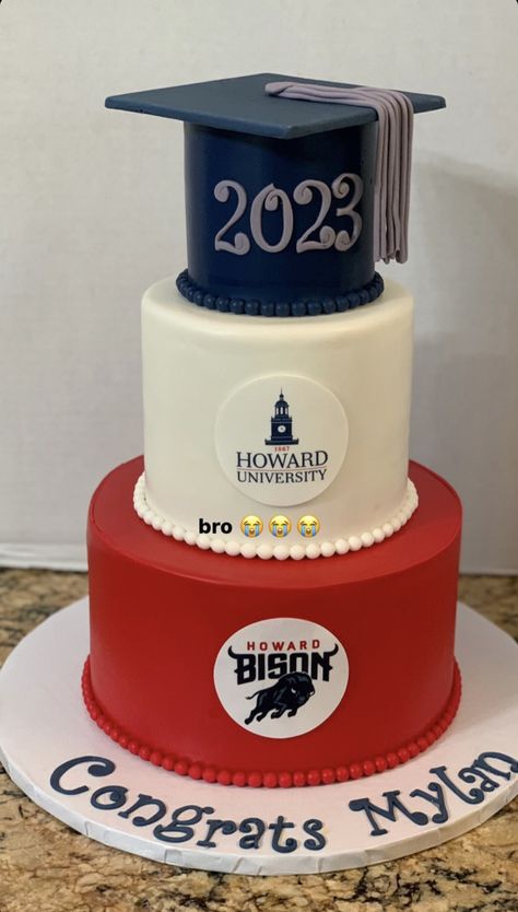 Howard Graduation Party, Grad Cakes, Simple Cakes, Graduation Party Cake, Pretty Cake, Graduation Party Planning, Designer Cakes, University Graduation, Howard University