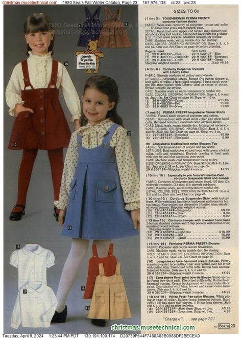 1980 Sears Fall Winter Catalog, Page 23 - Catalogs & Wishbooks 70s Children Fashion, 80s Children Fashion, 80s Kids Outfits, 1980s Kids Fashion, 80s Fashion Kids, 1980s Outfits, Fnaf Au, 1980s Kids, 80s Clothing