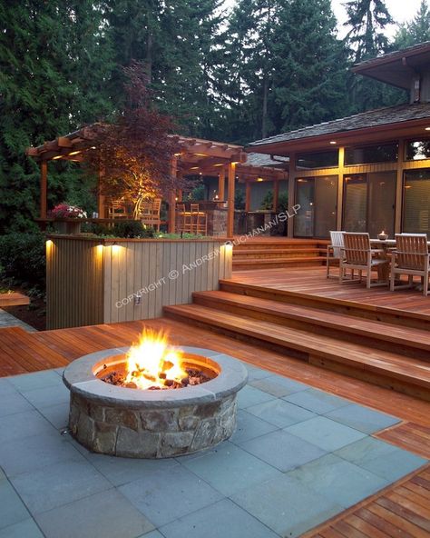 Multiple Level Deck Ideas, Multilevel Deck Ideas, Multi Level Deck Ideas, Hillside Deck, Level Backyard, Hart House, Multi Level Deck, Tiered Deck, Deck Fire Pit