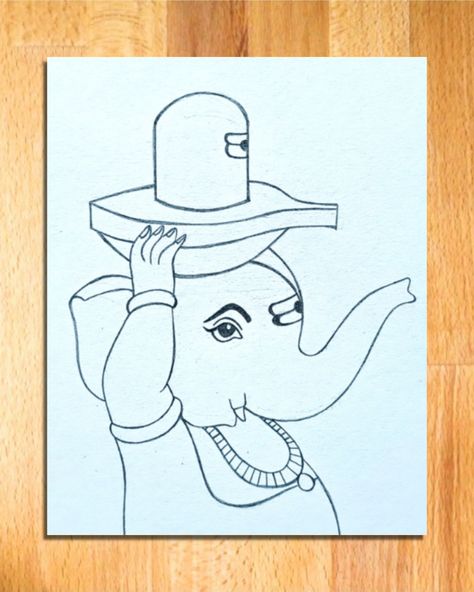 Cute Ganpati Bappa and Shivling Drawing | Lord Ganesha with Shivling Drawing Step by Step || lord ganesha drawing, how to draw ganpati bappa with shivling, easy drawing of ganpati bappa and shivling, lord ganesha and shivling pencil drawing, lord ganesha sketch, shivling drawing, shivling sketch, art videos, god drawing, pencil drawing, simple drawing, line arts, drawing tutorial, vivek art academy. Ganeshji Sketch, Shivling Drawing Easy, Ganpati Sketch Pencil Easy, Ganesh Sketch Pencil, Ganpati Sketch Pencil, Ganpati Bappa Drawing Sketch, Shivling Sketch, Ganpati Drawing For Kids, Ganesh Drawing Simple