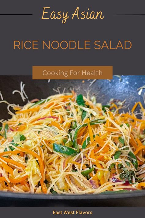 Cold Asian Rice Noodle Salad, Rice Noodle Pasta Salad, Thai Rice Noodle Salad, Cold Rice Noodle Recipes, Easy Japanese Noodle Recipes, Rice Noodles Salad, Cold Rice Noodle Salad, Japanese Noodle Salad, Cold Rice Salad Recipes