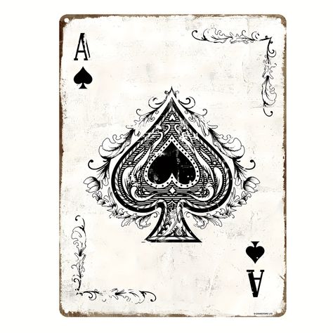 Faster shipping. Better service Retro Pub, Ace Of Spades Tattoo, Spade Tattoo, Ace Tattoo, Novelty Decor, Kartu Remi, Card Tattoo Designs, Play Your Cards Right, Ace Card