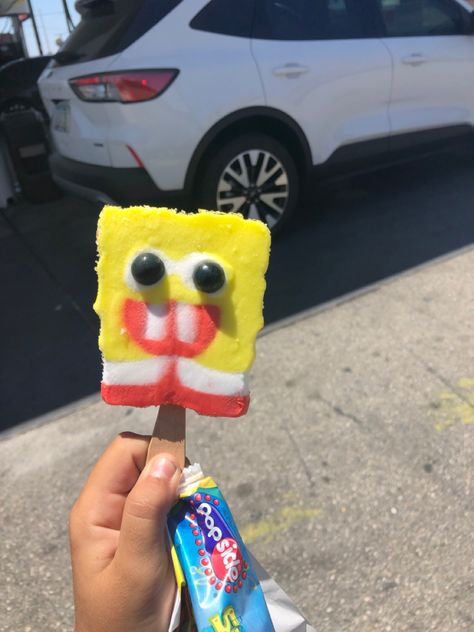 Spongebob Ice Cream Bar, Sponge Bob Popsicle, Spongebob Popsicle, 2010s Aesthetic, Food Project, Y2k Nostalgia, Spongebob Birthday, Frozen Snack, Food Projects