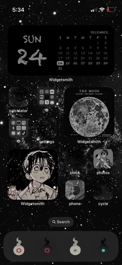 Black and white Hanako Kun Homescreen, Tbhk Homescreen, Tbhk Wallpaper Iphone, Tbhk Phone Theme, Jibaku Shounen Hanako-kun Wallpaper, Lockscreen Ios, Y2k Art, Star Wallpaper, Iphone Design