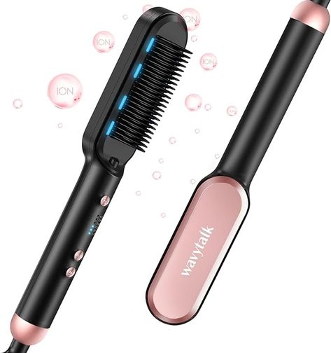 Amazon.com : Wavytalk Ionic Hair Straightener Brush, Hair Straightening Brush Flat Iron for Women, Anti-Scald Ceramic Straightening Comb Fast Heating for Home Salon, Rose Gold. : Beauty & Personal Care Hair Straightening Brush, Hair Straightener Brush, Straightener Brush, Straightening Comb, Ceramic Hair Straightener, Hair Straightening, Straightening Brush, Static Electricity, Home Salon