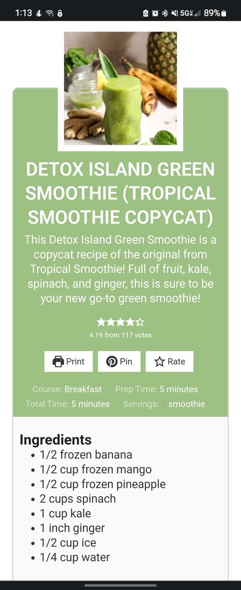 Keto Tropical Smoothie Cafe, Tropical Smoothie Cafe Recipes Copycat Detox Island Green, Tropical Smoothie Green Island Recipe, Island Green Smoothie Tropical Smoothie, Tropical Smoothie Island Green Recipe, Detox Island Green Smoothie Recipe, Tropical Smoothie Cafe Recipes, Island Green Smoothie Recipe, Morning Detox Smoothie