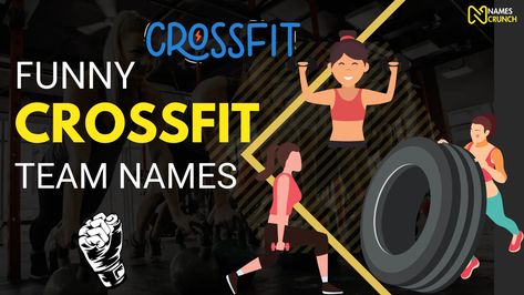 Pinterest board titled "Fit & Funny: Hilarious CrossFit Team Names." Discover a collection of humorous and creative team names for CrossFit enthusiasts, perfect for adding humor to your fitness journey. Train with laughter! 🏋️‍♀️🤣 #FunnyCrossFitTeamNames #FitnessHumor Crossfit Team Names Funny, Crossfit Team Names, Fitness Puns, Pun Names, Crossfit Humor, Group Names Ideas, Crossfit Women, Womens Group, Creative Names