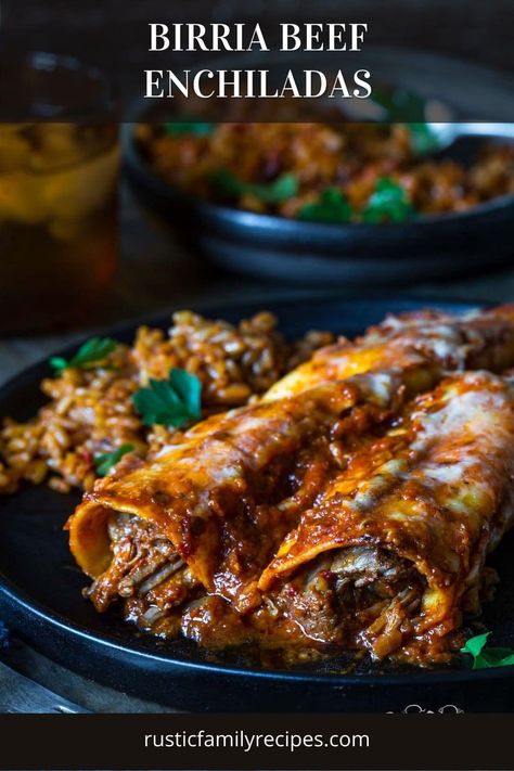 Birria Meat, Beef Enchiladas Recipe, Mexican Favorites, Beef Enchilada Recipe, Beef Enchilada, Enchilada Recipe, Homemade Enchiladas, Enchiladas Recipe, Food Mexican