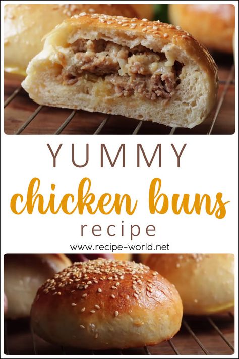 Filled Buns Recipe, Savory Buns Recipe, Stuffed Buns Recipe Meat, Chicken Buns Recipe, Quick Buns Recipe, Bun Filling Ideas, Stuffed Bun Recipe, Stuffed Buns Recipe, Sticky Rice Cake Recipe