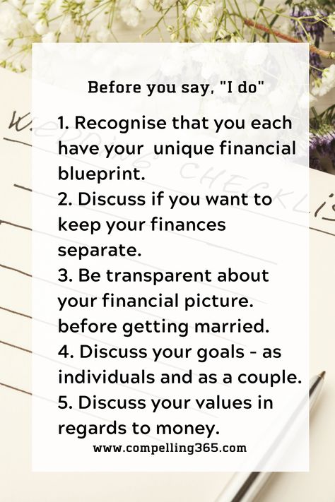 Conflicts over Money are one of the major reasons couples separate. Talk openly about money before you get married. Before You Get Married Discuss Bills, About Money, Your Values, Got Married, Live For Yourself, Getting Married, Life Is Good, Money