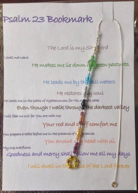 Psalm 23 Bookmark, Secret Sister, Church Gifts, Secret Sisters, Christian Crafts, Womens Retreat, Beaded Bookmarks, Church Crafts, Book Markers