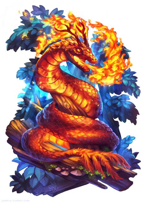 Repitile RPG - 18 Fire Snake, Will O The Wisp, Art Collab, Giant Snake, Dragon Rpg, Bull Horns, Between Friends, Harry Potter Art, Fantasy Rpg