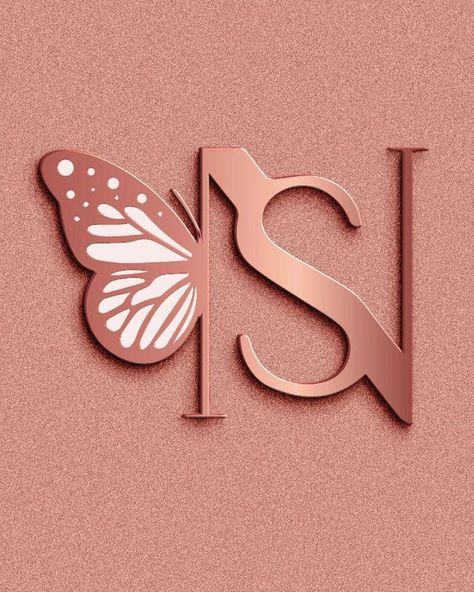 Ns Logo Design Letters Love, Ns Logo Design Letters, Beauty Salon Illustration, Eco Sign, Kate Spade Perfume, Ns Logo, Graphic Designer Studio, Butterfly Accessories, Logo Design Inspiration Vintage