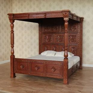 Beds You'll Love | Wayfair.co.uk 4 Poster Bed, Shoe Rack With Seat, Poster Beds, Mahogany Bed, Bedside Lockers, Antique White Paints, 4 Poster Beds, Full Headboard, Barrel Furniture