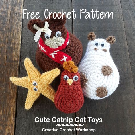 Crochet Workshop, Crochet Pet, Crochet Cat Toys, Catnip Cat, Diy Cat Toys, Catnip Cat Toy, Pet Stockings, Crochet Cat Pattern, Creative Crochet