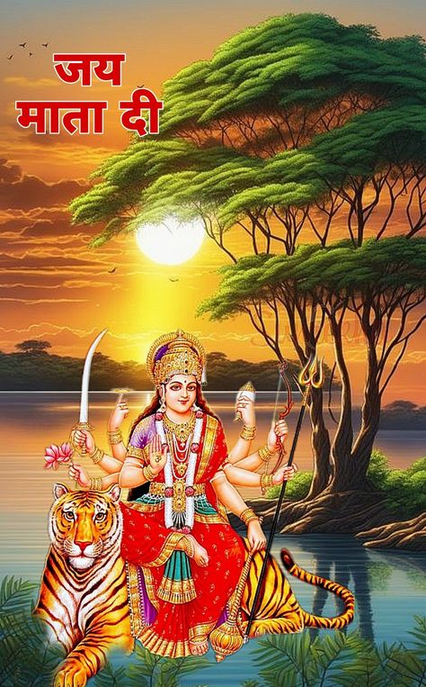 Jay Mata Di, Goddess Images, Durga Photo, Maa Durga Photo, Durga Devi, Durga Painting, Rose Flower Pictures, Indian Art Gallery, Devi Durga