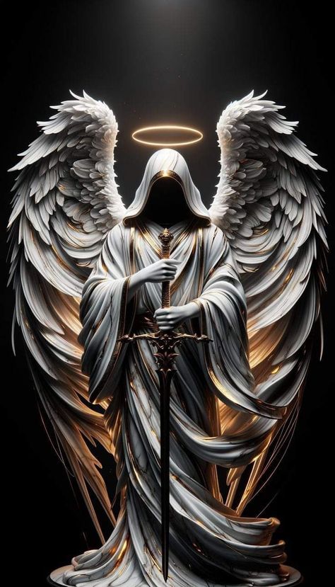 Malaikat Jibril, Fallen Angel Art, Angelo Guerriero, Seni Arab, Grim Reaper Art, Angel Artwork, Heaven Art, Angel Images, Angel Warrior