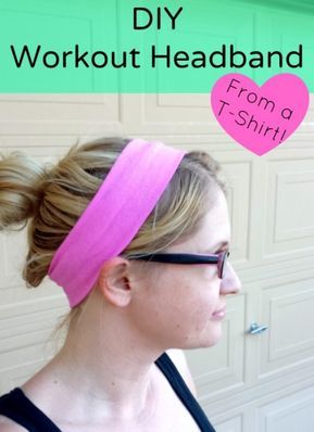 DIY Workout Headband Upcycled from a T Shirt! Diy Bando, Homemade Headbands, Pink Pirate, Sweat Headbands, Diy Workout, Tshirt Headband, Athletic Headbands, Sweat Workout, How To Make Headbands