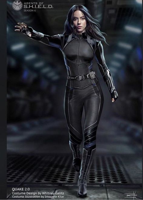 Daisy Johnson Quake, Quake Marvel, Agents Of Shield Daisy, Superhero Costumes Female, Marvel Shield, Chloe Bennett, Agents Of S.h.i.e.l.d., Spy Girl, Superhero Suits