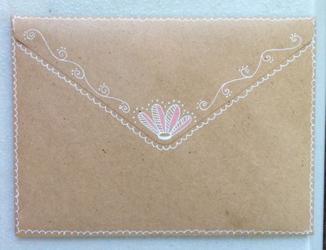 Hand decorated envelope back #envelope #illustration