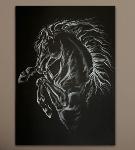 Scratchboard Animals, Tiger Art Drawing, Black Paper Art, Horse Art Drawing, Scratchboard Art, Black Canvas Paintings, Black Paper Drawing, Canvas Art Quotes, Horse Art Print