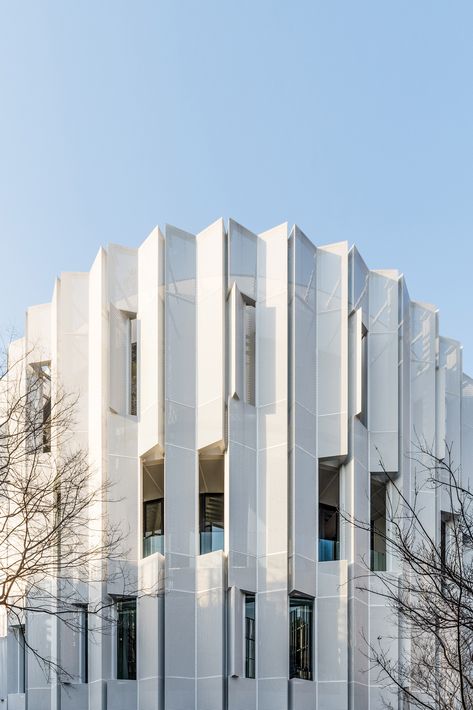 Eight Tenths Garden by Wutopia Lab Perforated Metal Panel, Chinese Courtyard, Vertical City, Ancient Chinese Architecture, Metal Facade, Front Yard Design, Cultural Centre, Perforated Metal, Chinese Architecture