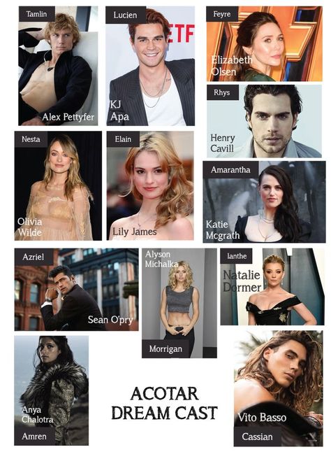 Acotar Dream Cast, Acotar Cast, Vito Basso, Alex Pettyfer, Dream Cast, Sean O'pry, Natalie Dormer, Lily James, Sarah J Maas