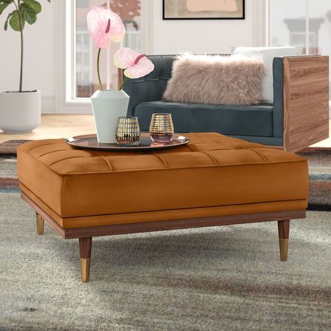 Burnt orange sofa living room