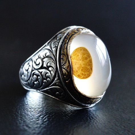 Eye Agate, Silver Eye, Color Bands, Men's Jewelry Rings, Banded Agate, Agate Ring, Men's Ring, Men's Rings, Agate Stone