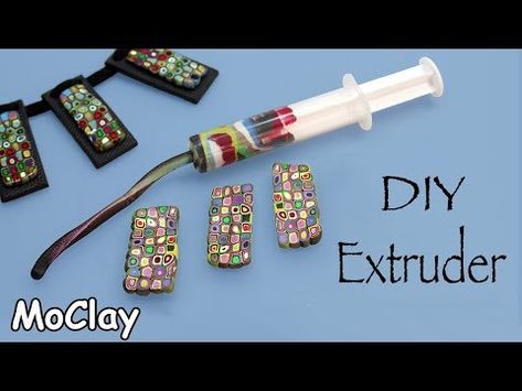 Polymer Clay Extruder, Plastic Fou, Clay Extruder, Polymer Clay Cane Tutorial, Fimo Polymer Clay, ดินปั้น Polymer Clay, Polymer Clay Tools, Jewerly Making, Polymer Clay Canes