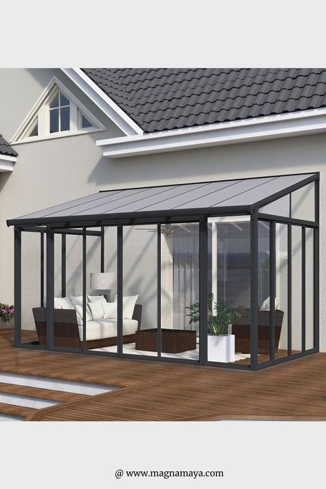 The best ideas for Covered Enclosed Patios in Winter Patio Covering Ideas, Patio Covering, Enclosed Patio Ideas, Aluminum Patio Covers, Winter Porch, Enclosed Patio, Patio Covers, Building House Plans Designs, Patio Cover