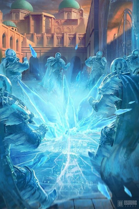 Ice Magic Fantasy Art, Ice Magic Aesthetic, Combat Poses, Ice Mage, Ice Powers, Ice Magic, Elemental Magic, Elemental Powers, Super Powers Art