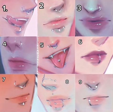 Piercings Nose, Beautiful Pencil Drawings, Anime Lips, Easy Drawing Steps, 얼굴 드로잉, Mouth Drawing, Drawing Step By Step, Nose Piercings, Cool Piercings