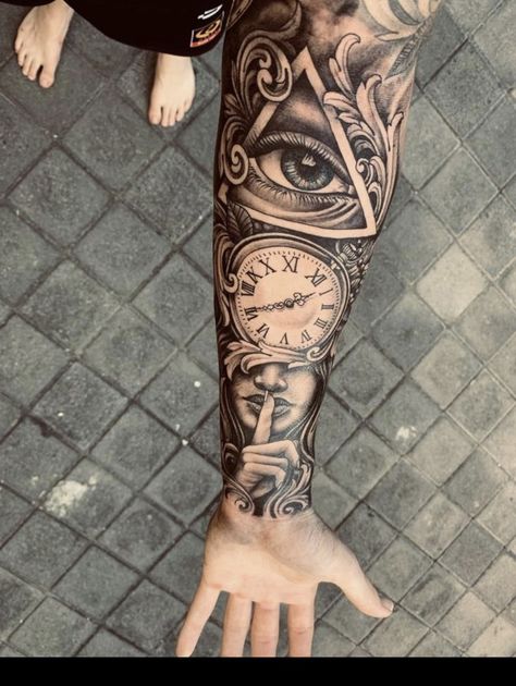 Tattoo Artist Tattoo, Date Tattoos, Cool Arm Tattoos, Forearm Sleeve Tattoos, Artist Tattoo, Half Sleeve Tattoos For Guys, Inspiration Tattoo, Tattoo Cover Up, Clock Tattoo