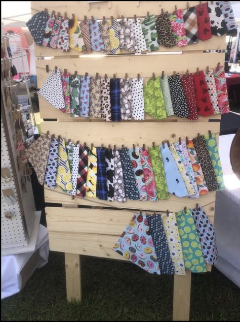 Dog Bandana Display Ideas, Bandana Display, Craft Booths, Dog Boutique, Craft Booth, Dog Bandanas, Booth Ideas, Dog Scarfs, Store Front