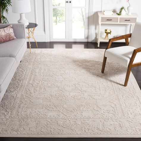 Laurel Foundry Modern Farmhouse Calidia Oriental Cream/Ivory Area Rug | Wayfair Vanguard Furniture, Rug Size Guide, Cream Area Rug, Polyester Rugs, Ivory Rug, Vintage Area Rugs, Traditional Area Rugs, Beige Rug, Home Rugs